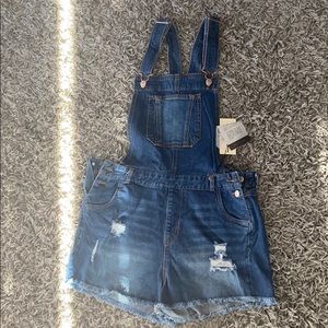 Love Tree Denim Overall Shorts NWT